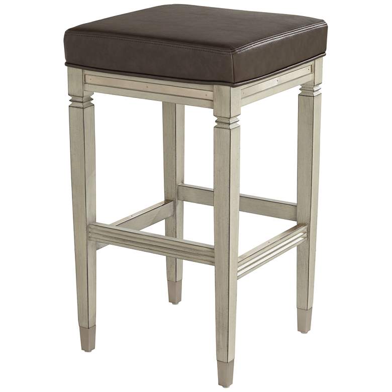 Image 2 Jaxon 31 inch High Gunpowder and Grey Faux Leather Barstool