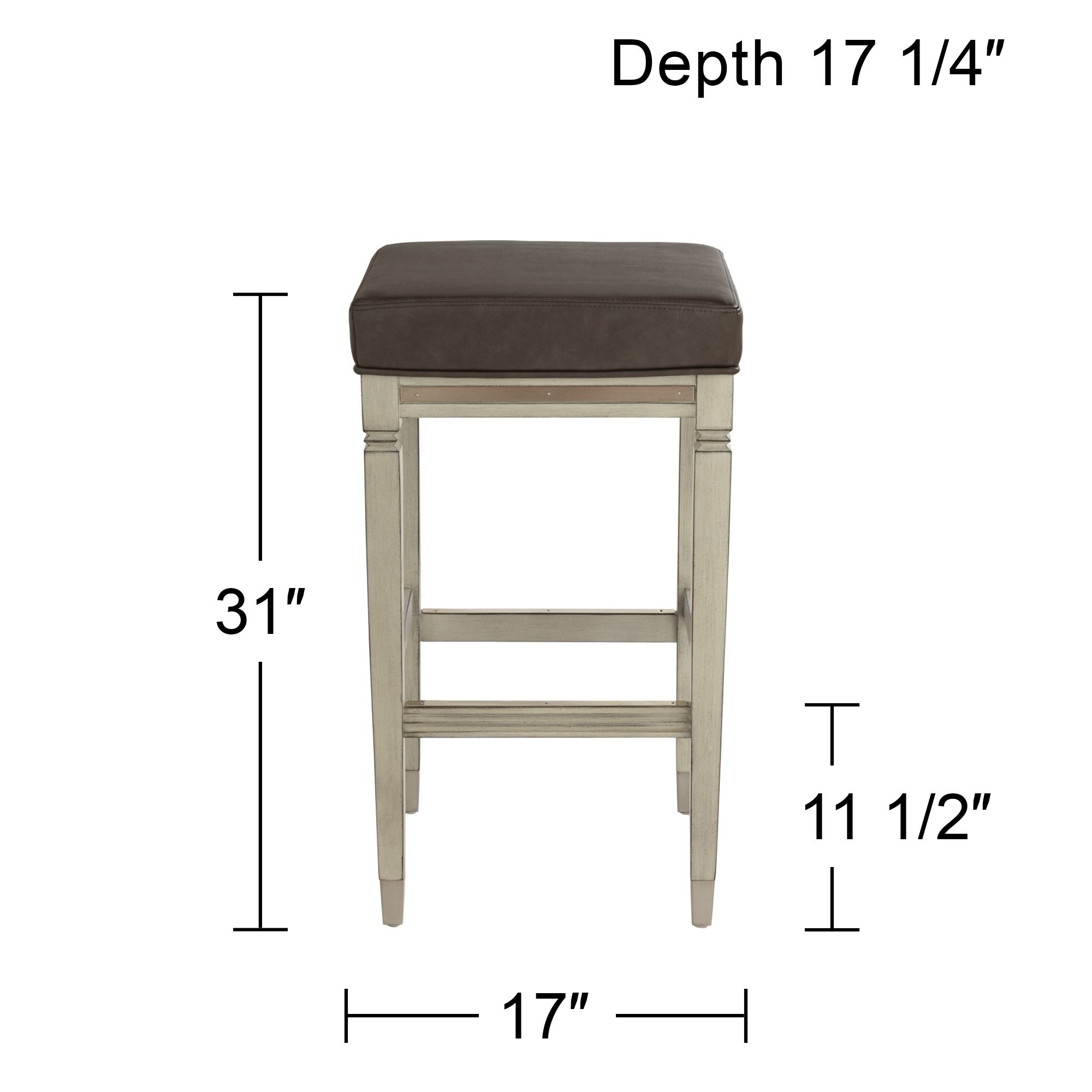 Jaxon 31" High Gunpowder and Grey Faux Leather Barstool