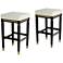 Jaxon 31" White Faux Leather and Black Wood Bar Stools Set of 2