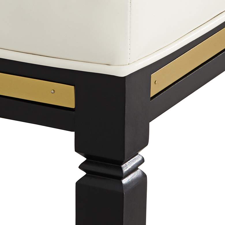 Image 4 Jaxon 31" White Faux Leather and Black Wood Bar Stools Set of 2 more views