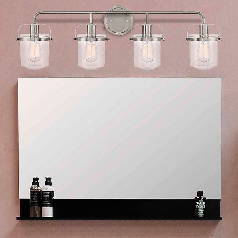 Image 1 Jaxon 33 inch Wide Brushed Nickel 4-Light Bath Light