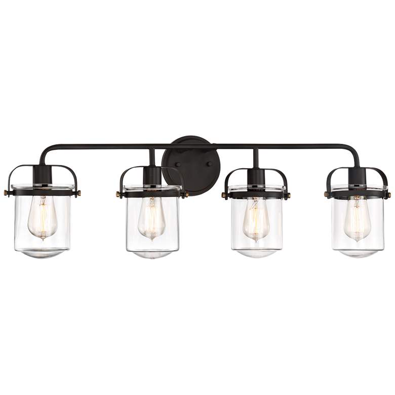Image 2 Jaxon 33" Wide Oil Rubbed Bronze 4-Light Bath Light