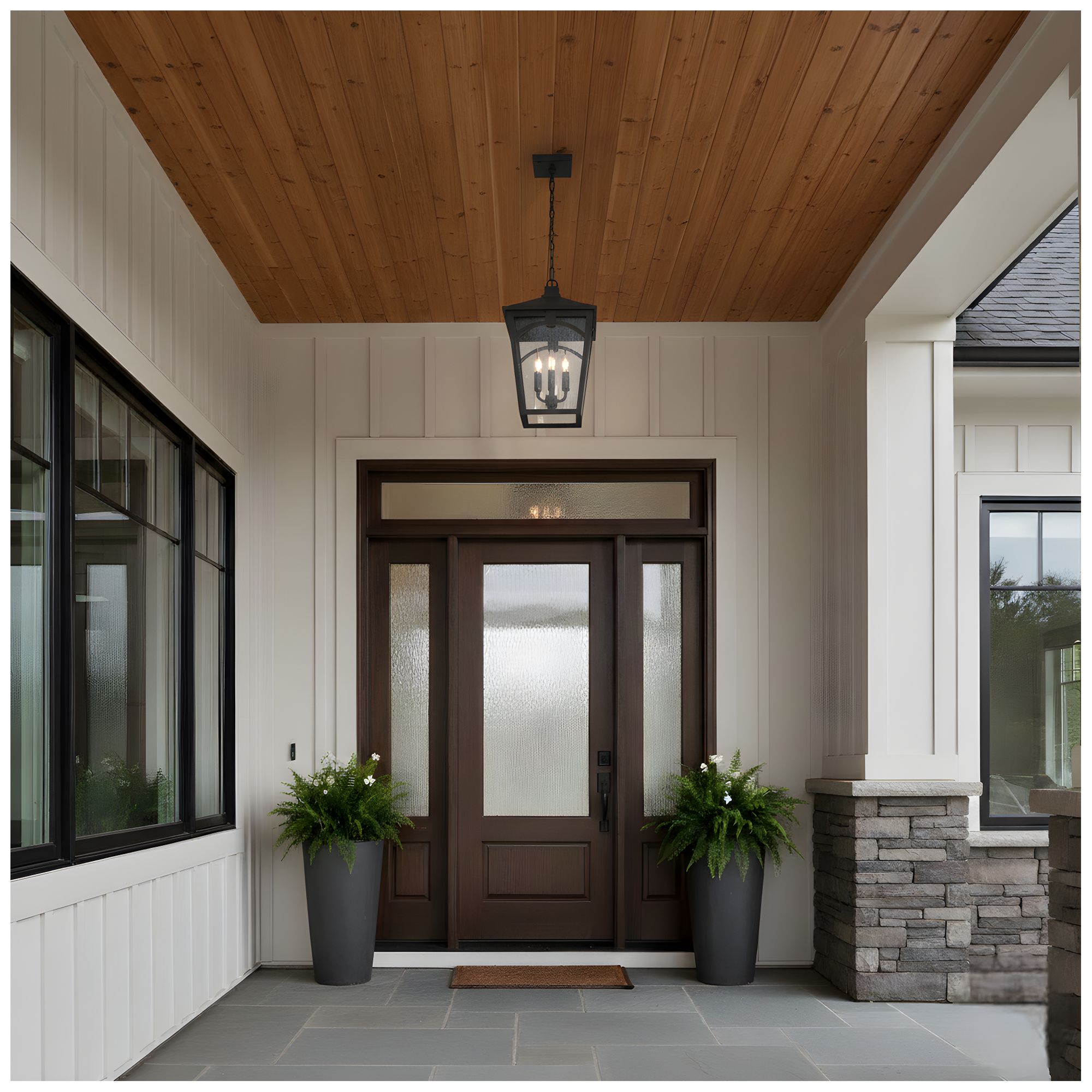 Jaxon 4-Light Western Bronze Outdoor Hanging Lantern