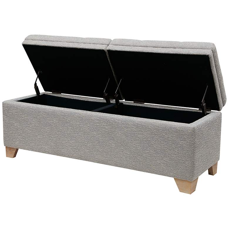 Image 3 Jaxon 52 1/2 inch Wide Gray Fabric Tufted Storage Bench more views