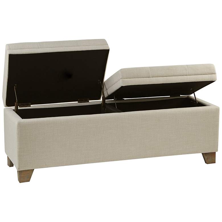 Image 3 Jaxon 52 1/2" Wide Natural Fabric Tufted Storage Bench more views