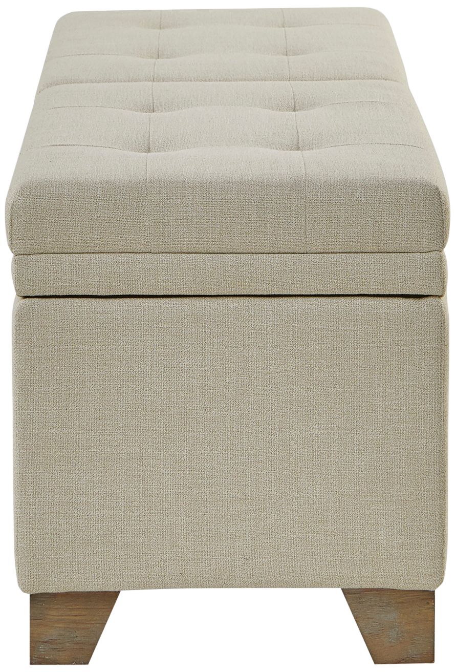 Jaxon 52 1/2" Wide Natural Fabric Tufted Storage Bench