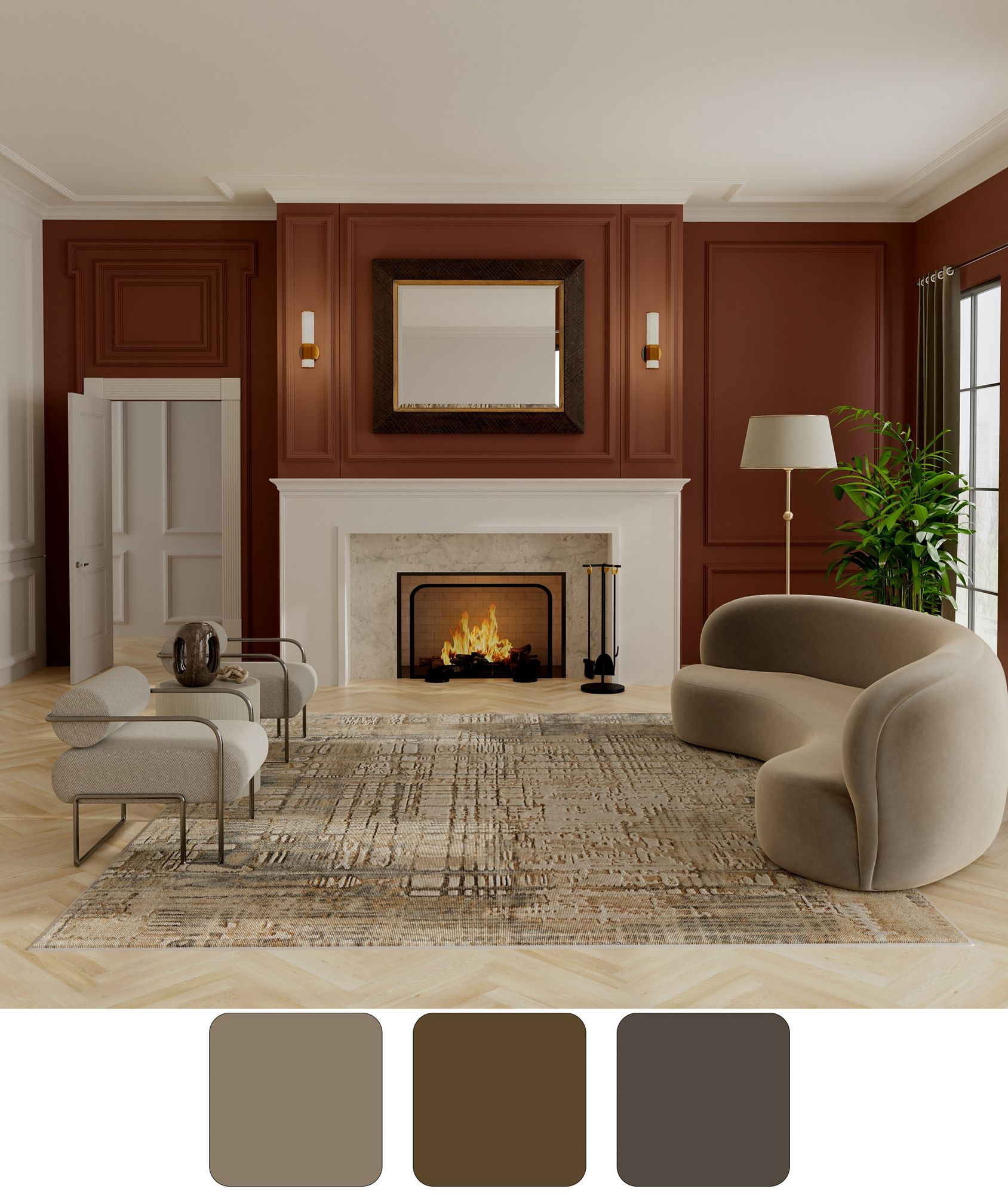Image 4 Jaxson Modern Abstract Soft Indoor Ivory Area Rug 39PZF more views