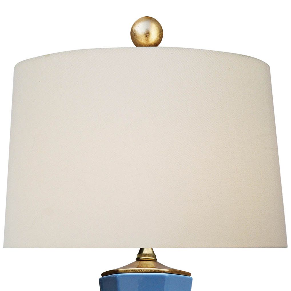 Image 2 Jay French Blue Porcelain Hexagonal Lucille Table Lamp more views