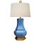 Jay French Blue Porcelain Hexagonal Vase Table Lamp