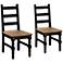 Jay Matte Black Wash Wood Dining Chair Set of 2