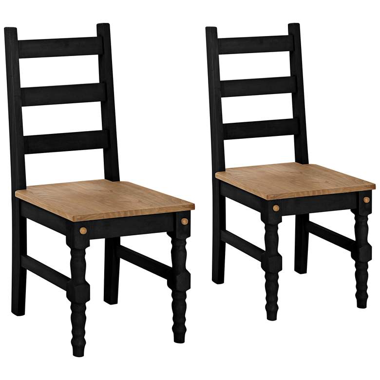 Image 1 Jay Matte Black Wash Wood Dining Chair Set of 2