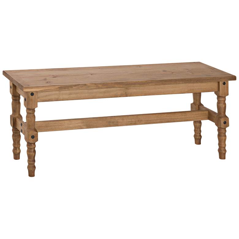 Image 1 Jay Matte Nature Wash Wood Indoor-Outdoor Dining Bench