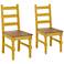 Jay Matte Yellow Wash Wood Dining Chair Set of 2