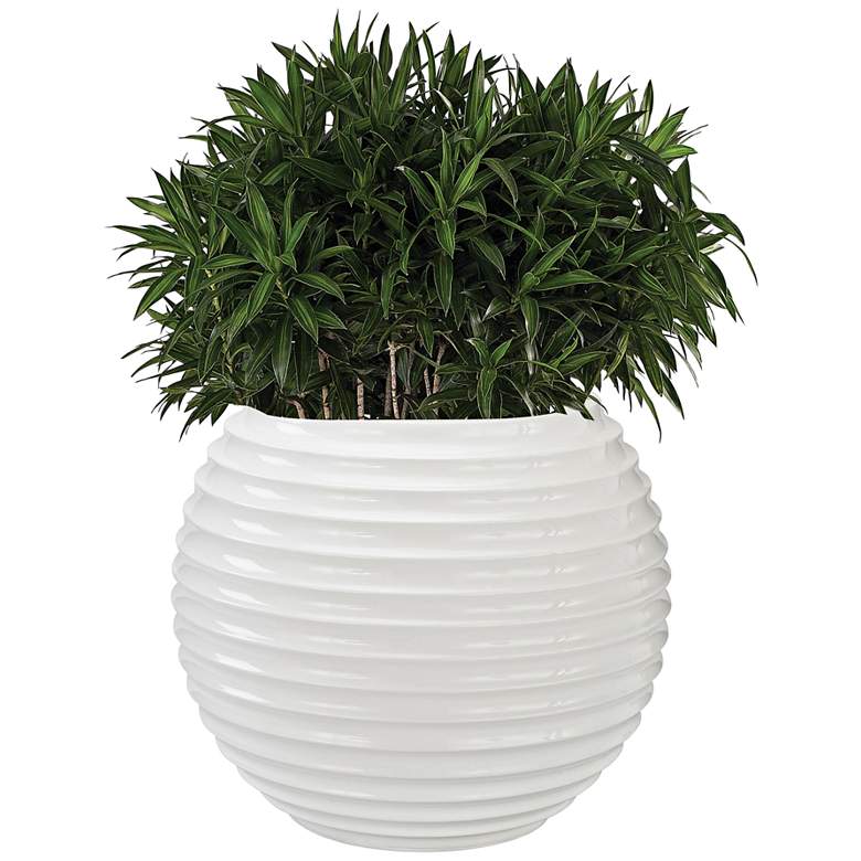 Image 1 Jaya 19 inch Wide Gloss White Planter Pot
