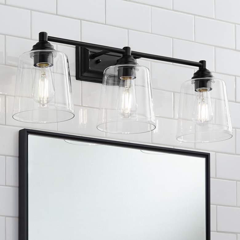 Image 1 Jaya 26" Wide Black 3-Light Bath Light