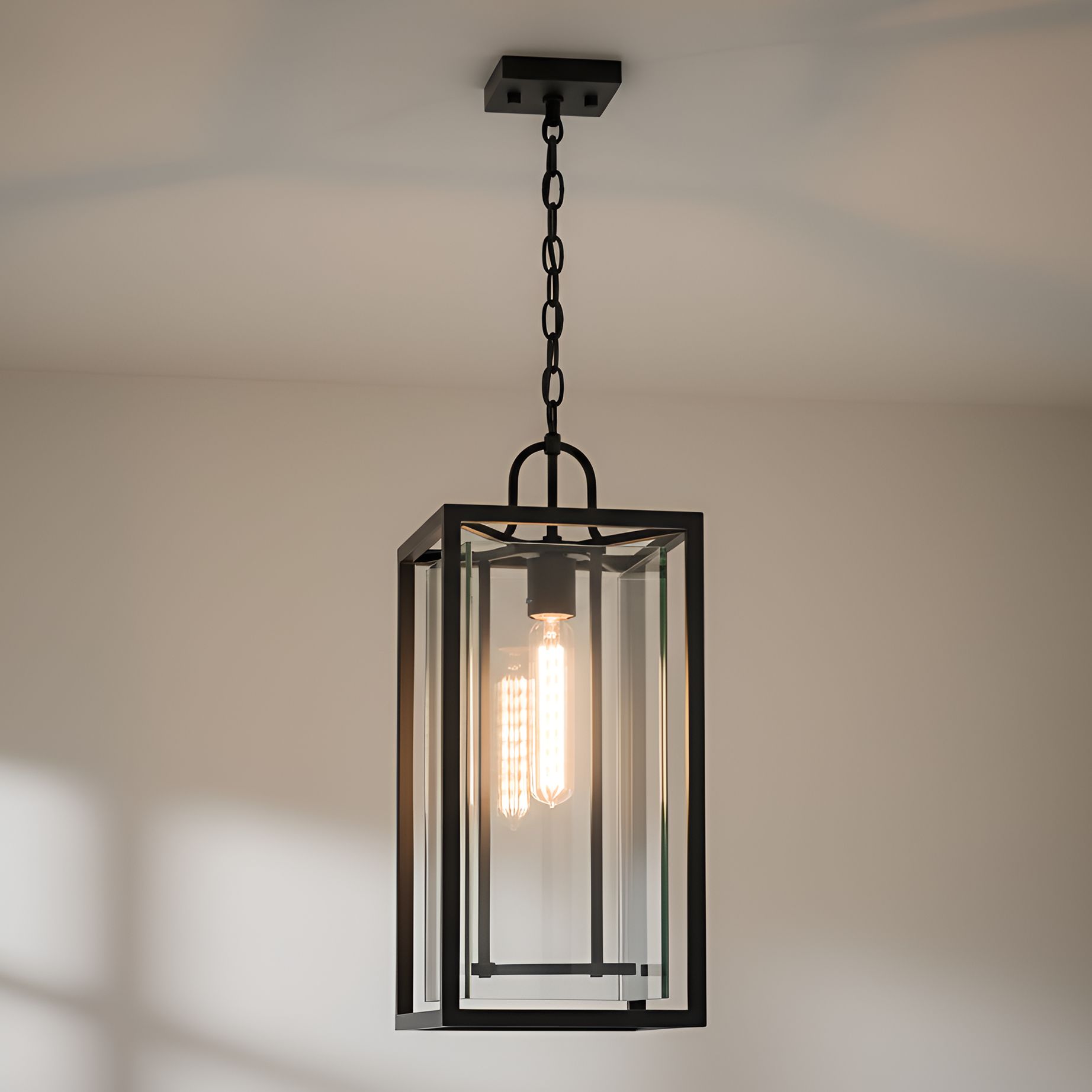 Jayce 1-Light Matte Black Outdoor Hanging Lantern