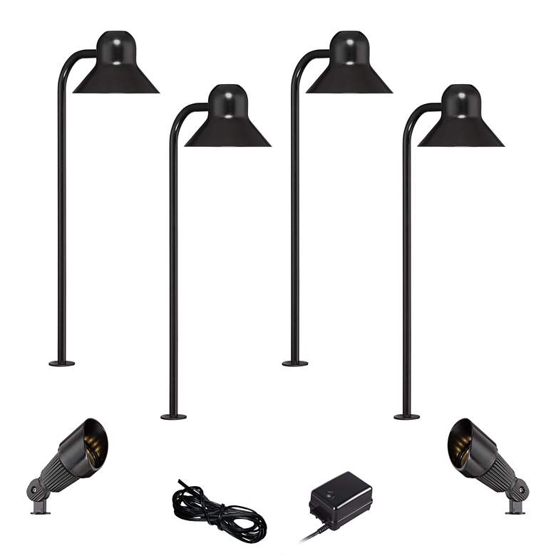 Image 1 Jayce Black 6-Piece LED Landscape Path and Spot Light Set