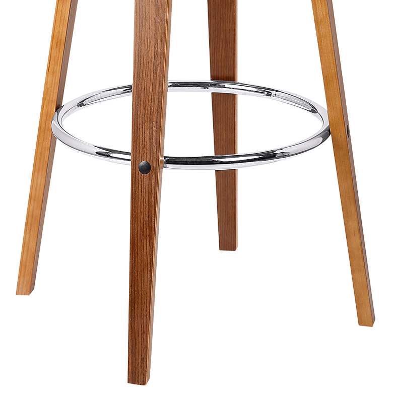 Image 3 Jayden 26 in. Swivel Barstool in Grey Faux Leather and Walnut Wood more views