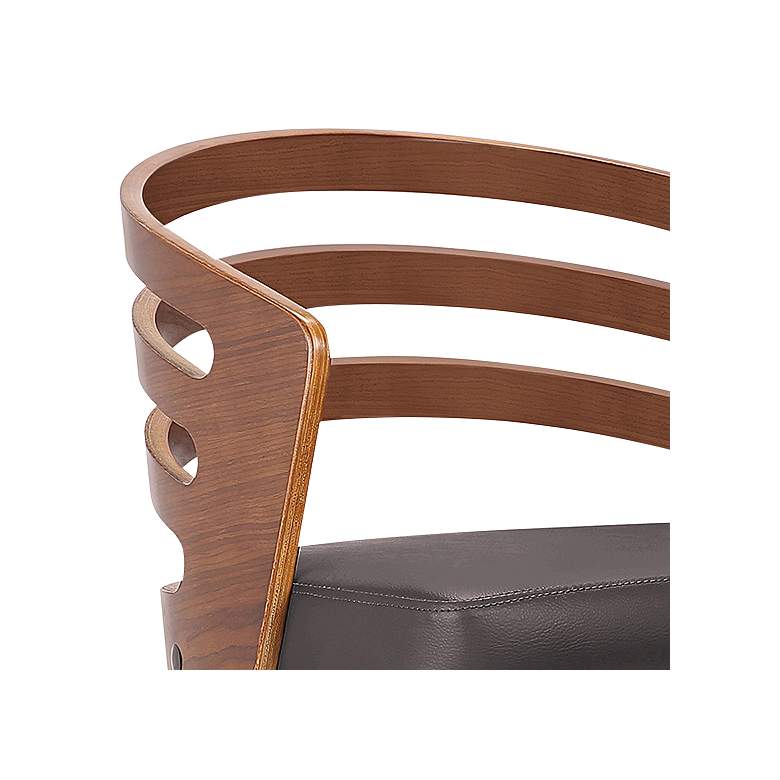 Image 2 Jayden 30 in. Swivel Barstool in Brown Faux Leather and Walnut Wood more views