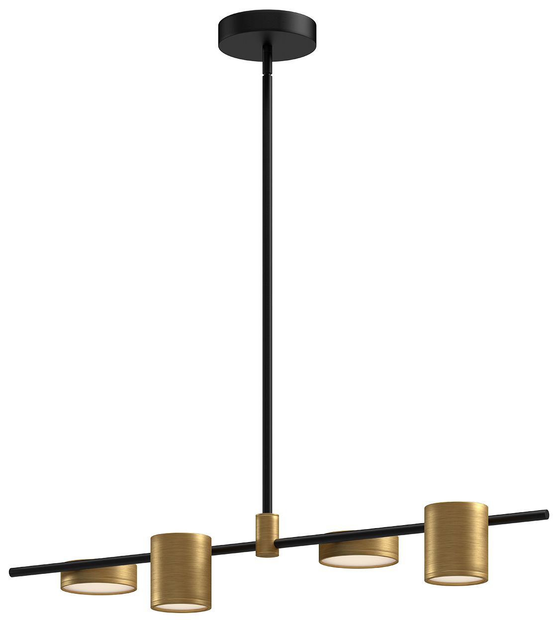 Jayden 40" Wide Black and Brushed Gold LED Linear Pendant
