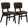 Jaykub Walnut Wood Side Chairs Set of 2