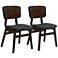 Jaykub Walnut Wood Side Chairs Set of 2