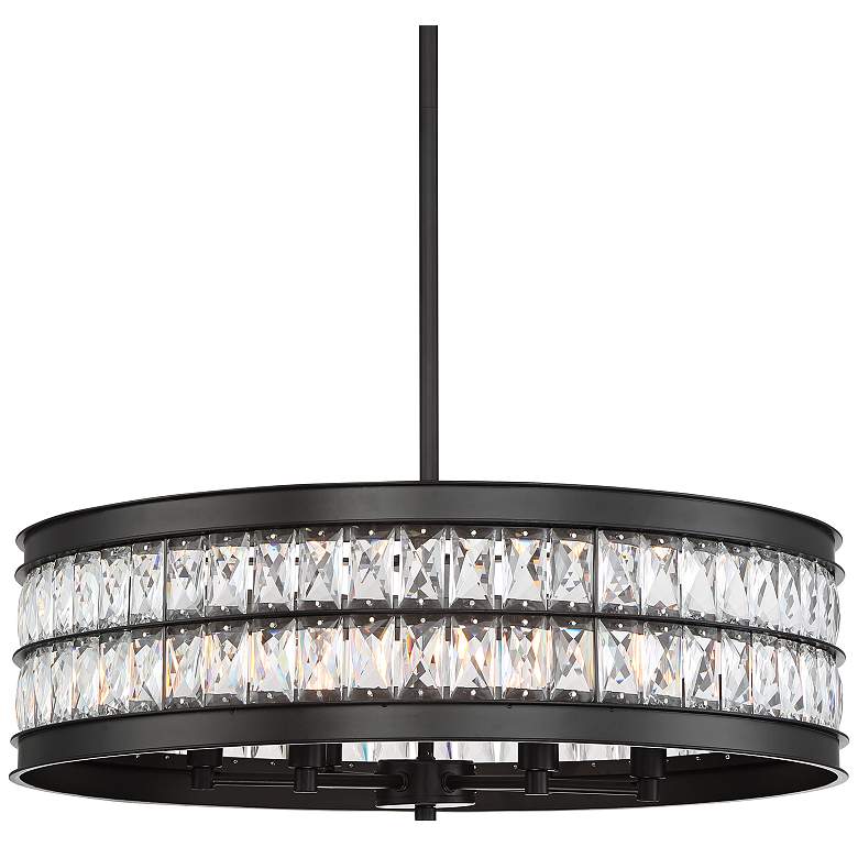 Jaylen 23 1/2&quot; Wide Oil-Rubbed Bronze and Crystal Pendant Light