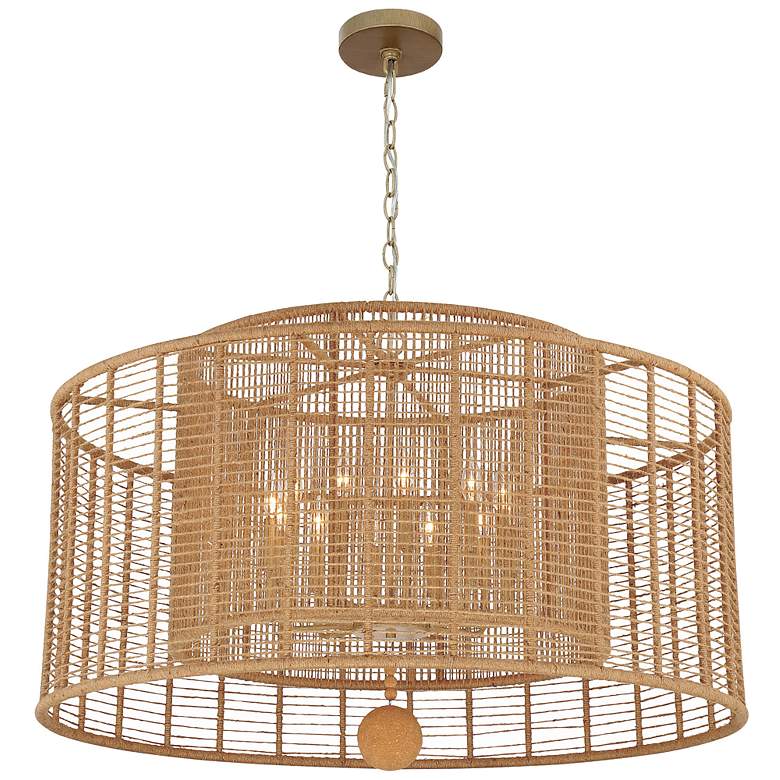 Image 2 Jayna 42 3/4" Wide Silver Natural Jute 12-Light Modern Drum Chandelier