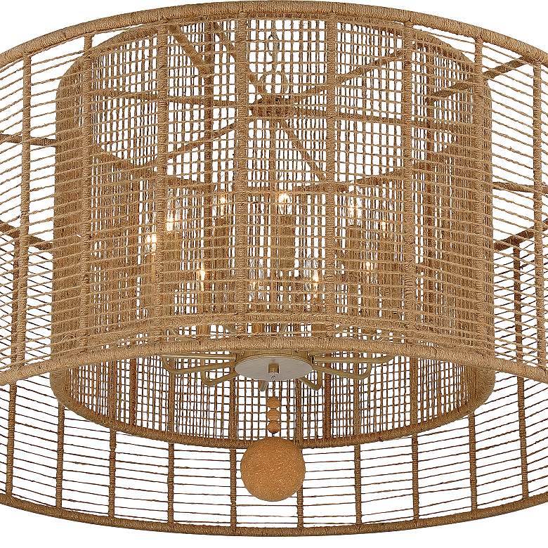 Image 3 Jayna 42 3/4 inch Wide Silver Natural Jute 12-Light Modern Drum Chandelier more views