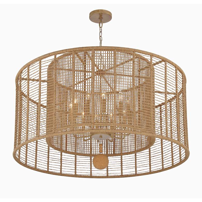 Image 6 Jayna 42 3/4" Wide Silver Natural Jute 12-Light Modern Drum Chandelier more views