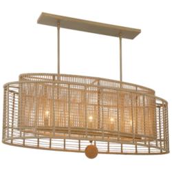 Jayna 5 Light Burnished Silver Linear Oval Chandelier