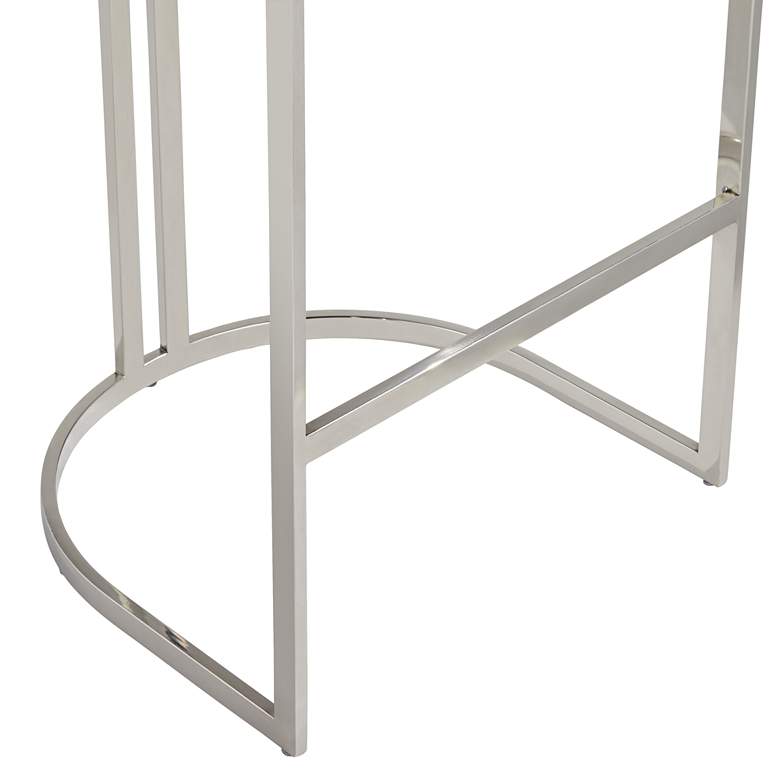 Image 7 Jazmin 31" High Blue Velvet and Stainless Steel Barstool more views