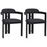 2_Jazmin Black Brush Wood Dining Chairs Set of 2