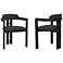 Jazmin Set of 2 Dining Chairs in Charcoal Fabric and Black Finish