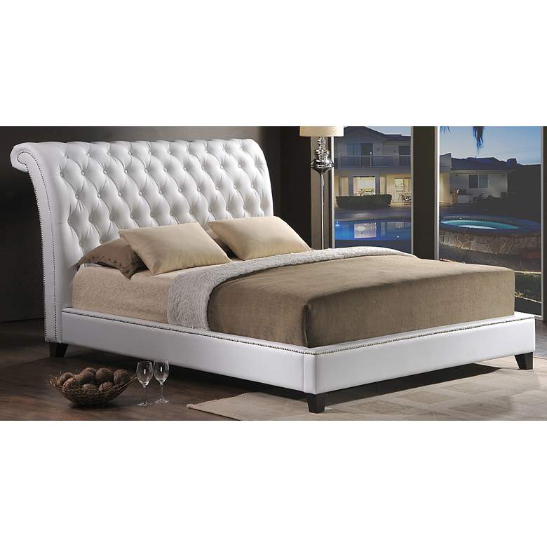 Image 1 Jazmin Tufted White Modern Queen Bed