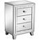 Jazyln 19" Wide Mosaic Trim Mirrored 3-Drawer Accent Table