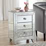 Jazyln 19" Wide Mosaic Trim Mirrored 3-Drawer Accent Table