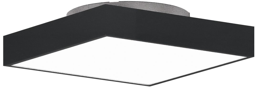 Jazz 12" Wide Black Square Surface Mount - Direct/Indirect