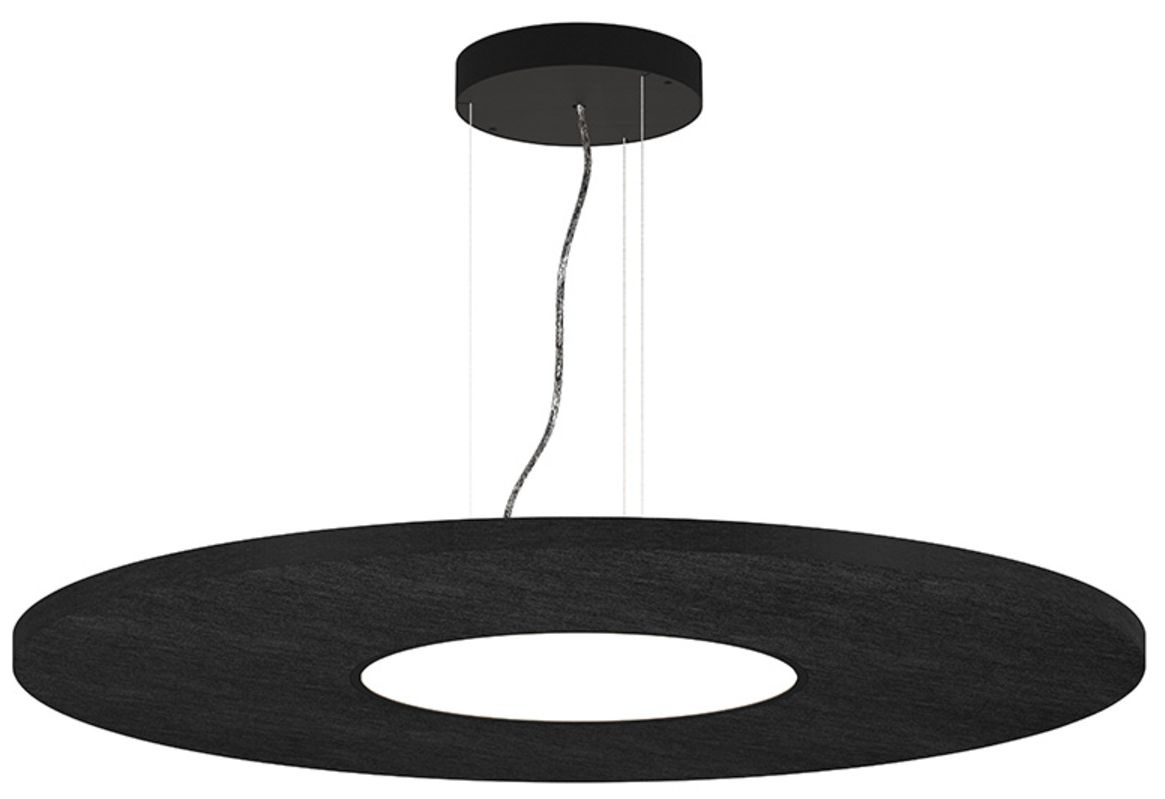 Jazz 16" W Acoustic Black Round LED Pendant - Direct/Indirect