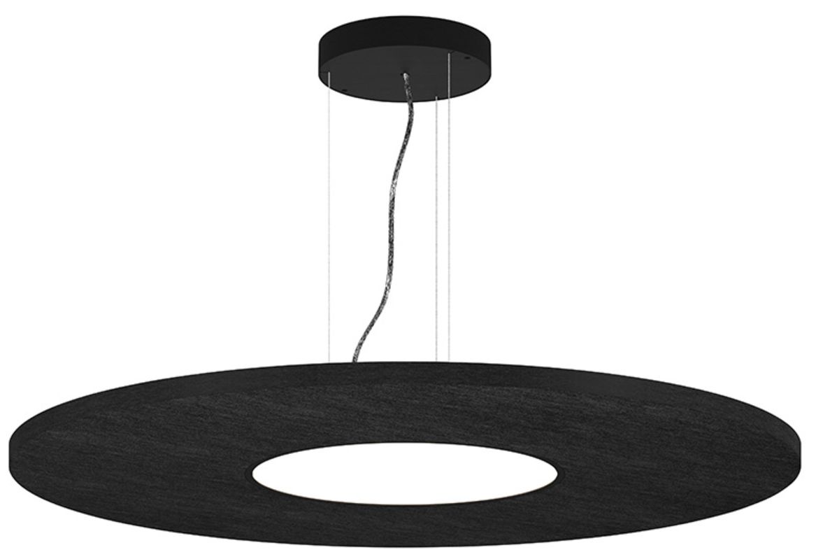 Jazz 16" W Acoustic Black Round LED Pendant - Direct