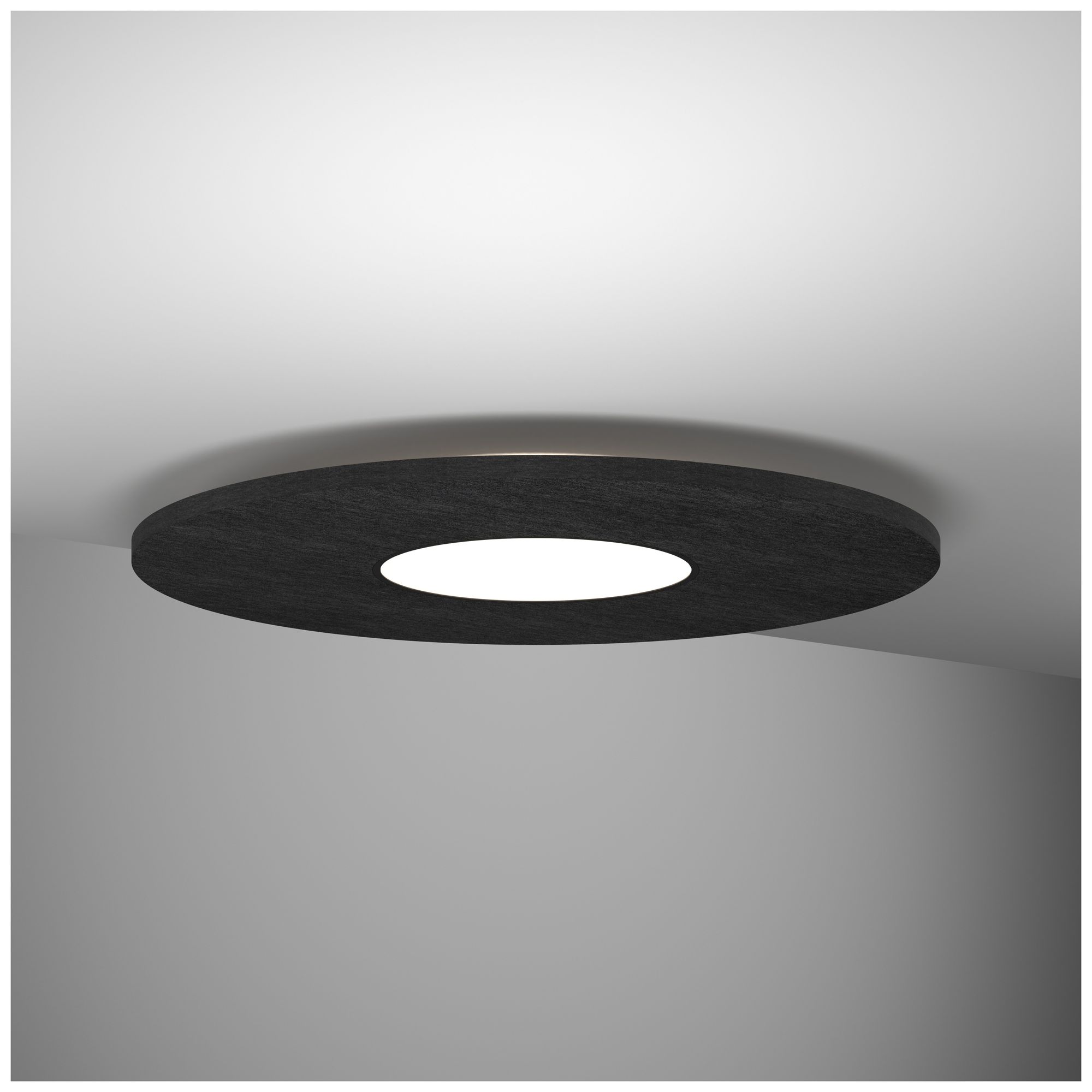 Image 2 Jazz 16" W Acoustic Black Round LED Surface Ceiling Light - Direct/Indirect more views