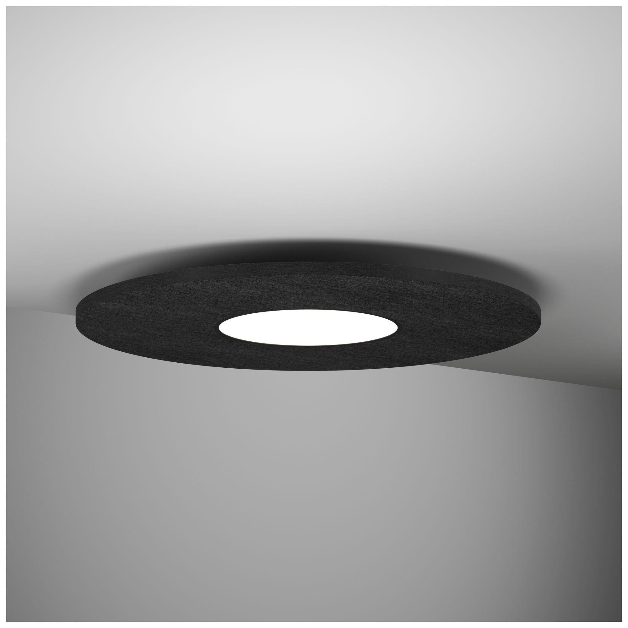 Image 2 Jazz 16" W Acoustic Black Round LED Surface Ceiling Light - Direct more views