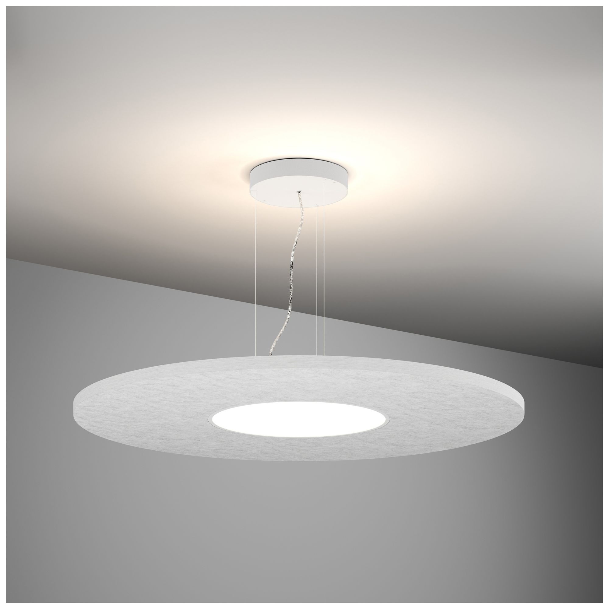 Image 2 Jazz 16" W Acoustic White Round LED Pendant - Direct/Indirect more views