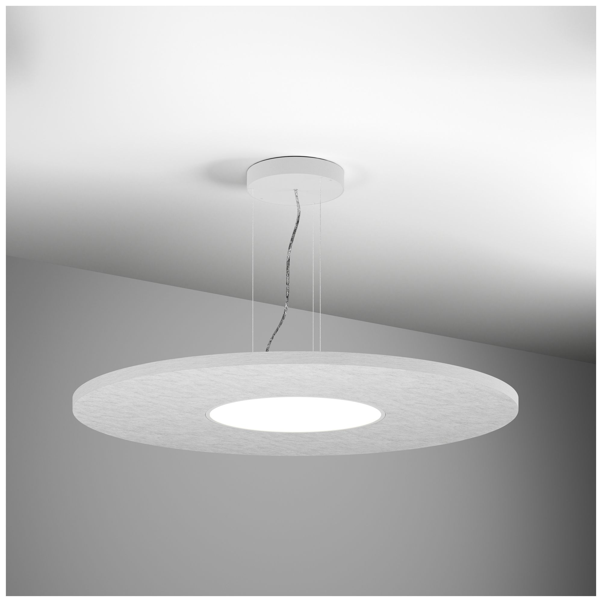 Image 2 Jazz 16" W Acoustic White Round LED Pendant - Direct more views