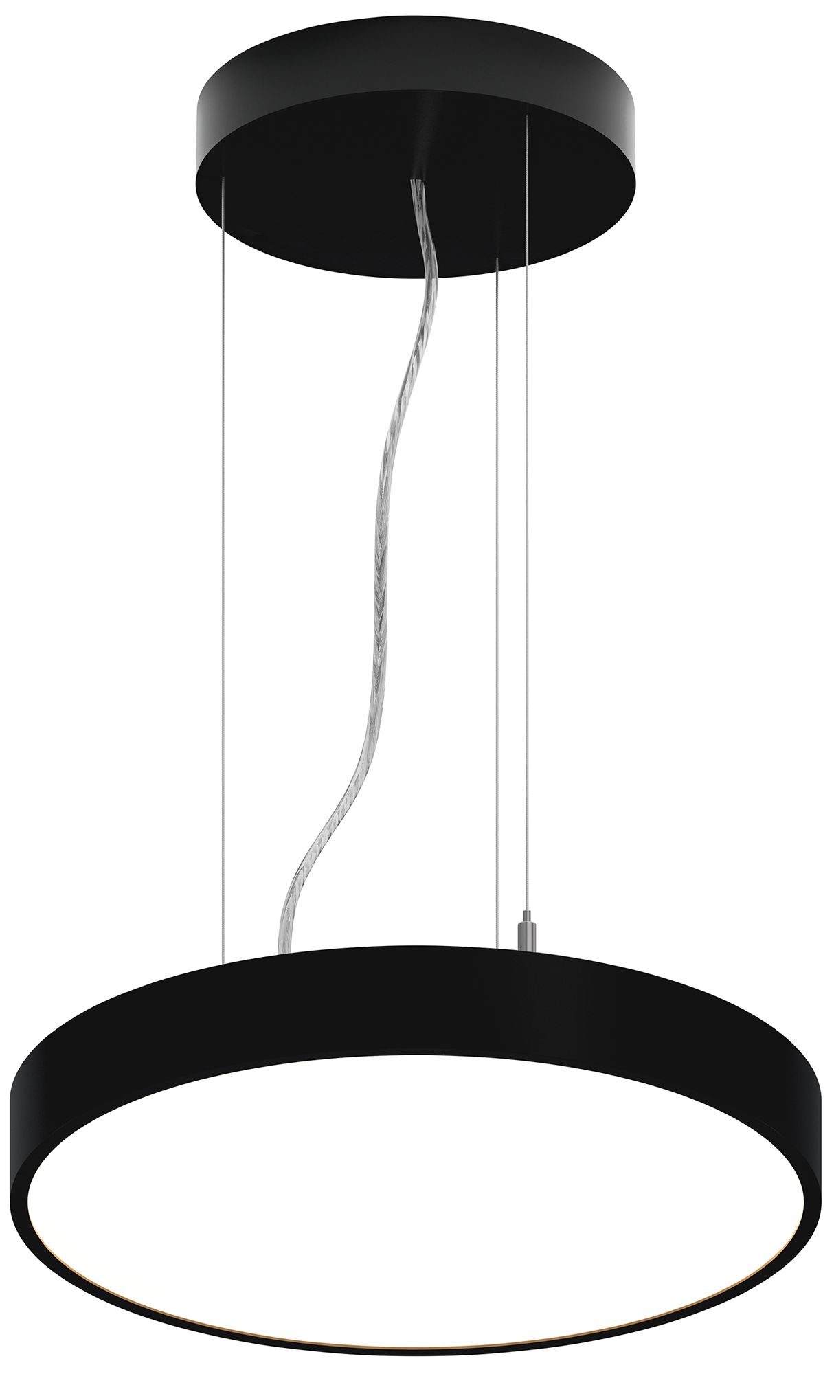 Jazz 16" Wide Black Round LED Pendant - Direct/Indirect - Made to Order