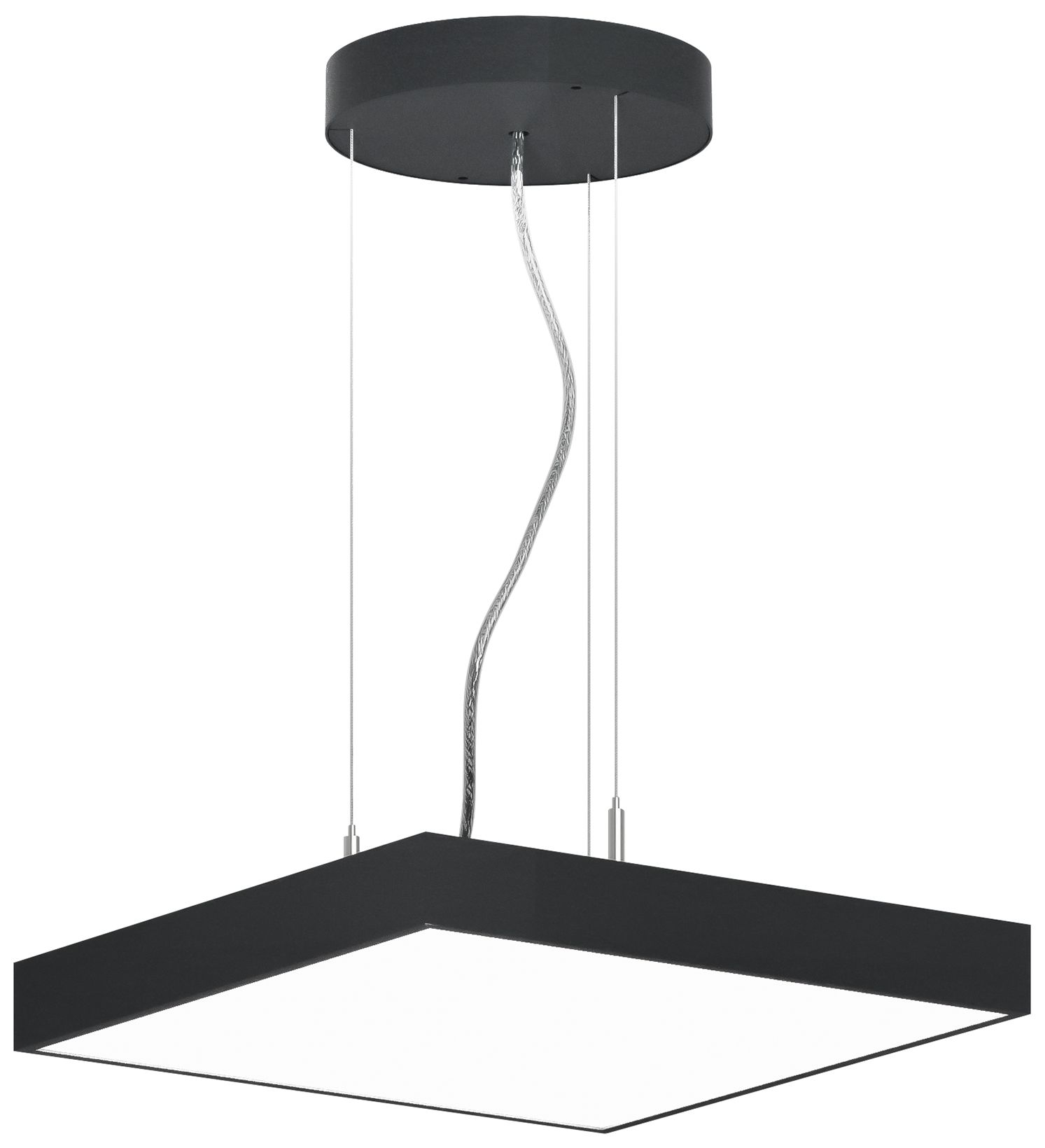 Jazz 16" Wide Black Round LED Pendant - Direct/Indirect - Made to Order