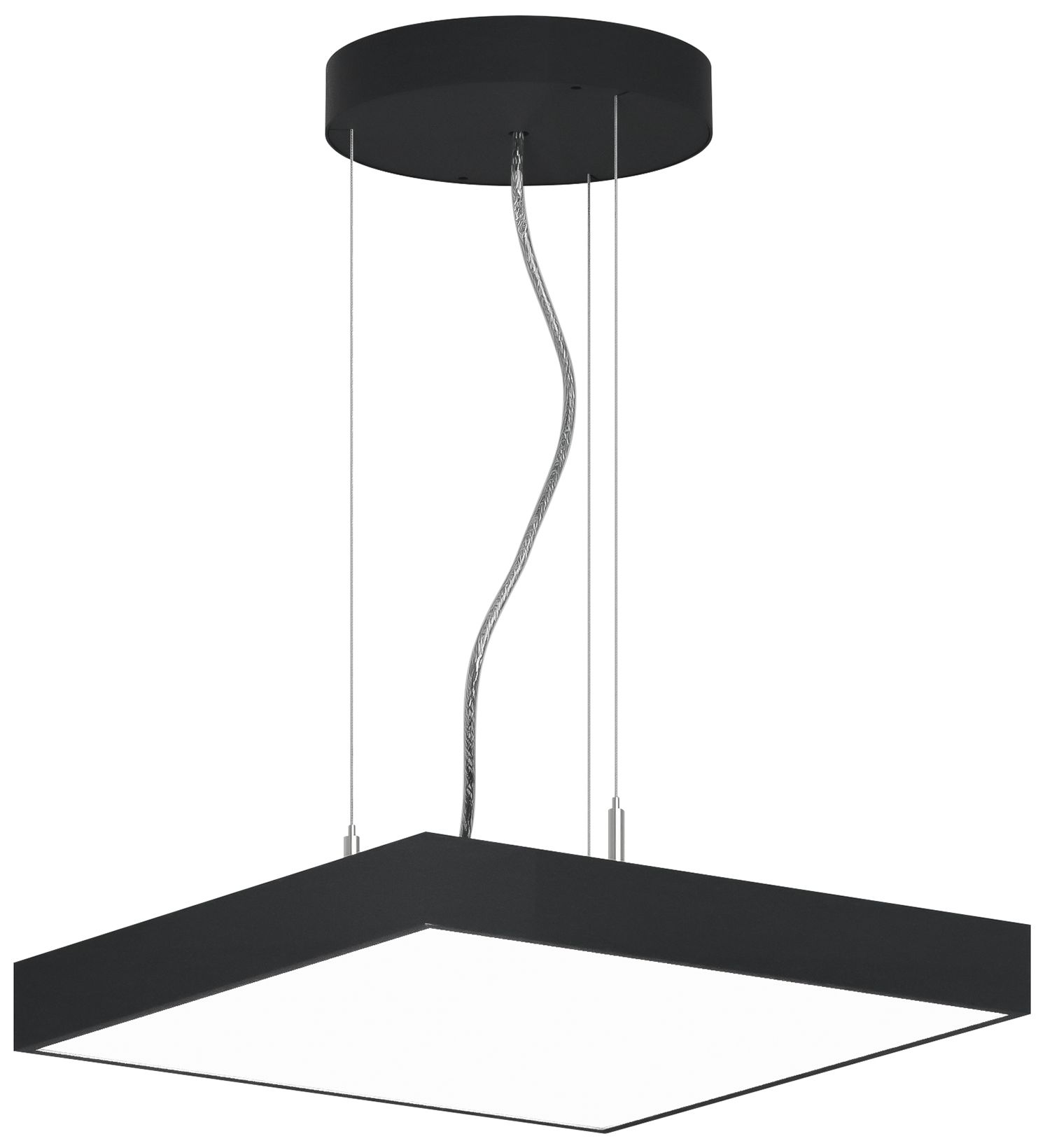 Jazz 16" Wide Black Round LED Pendant - Direct - Made to Order
