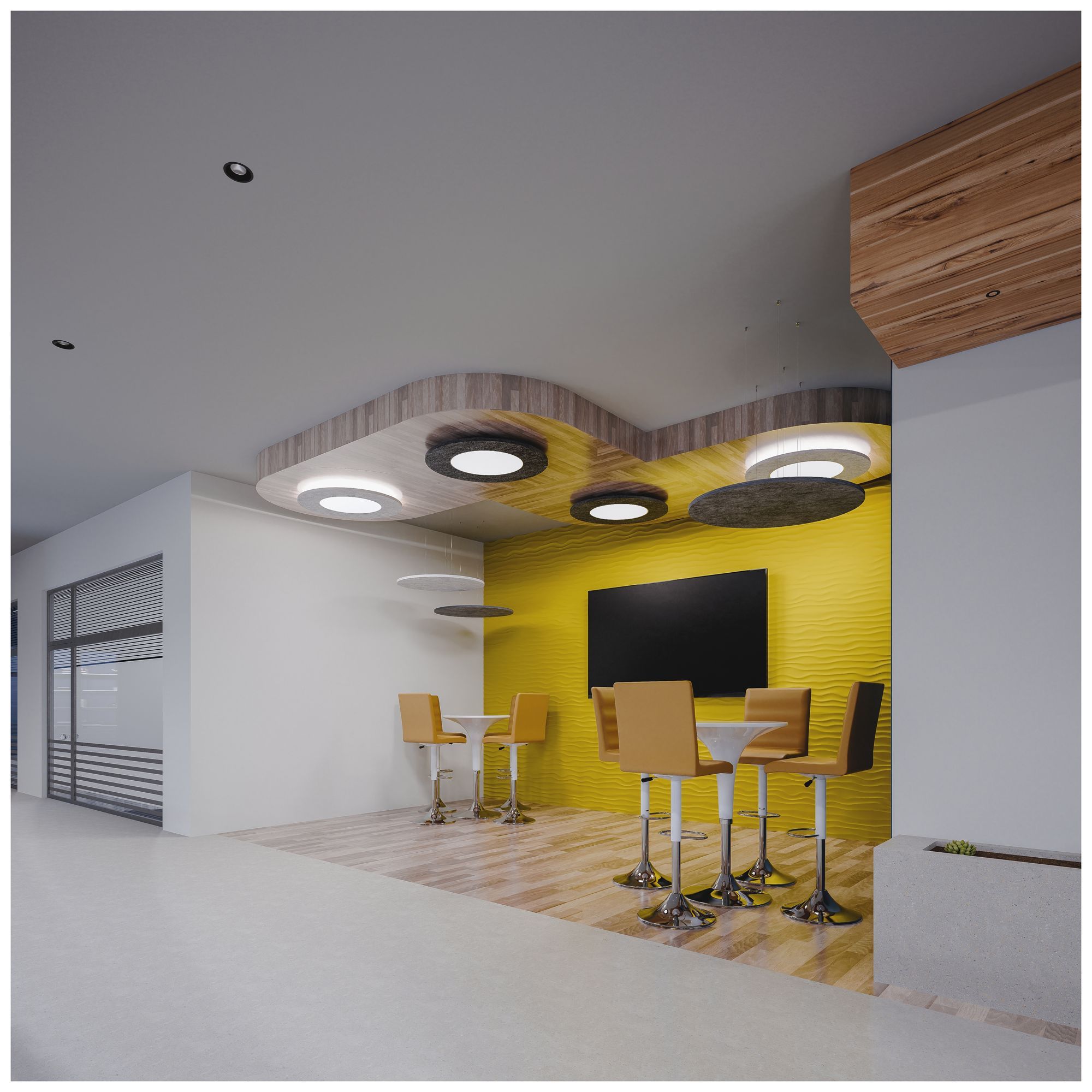 Image 5 Jazz 24" W Acoustic Black Round LED Surface Ceiling Light - Direct more views