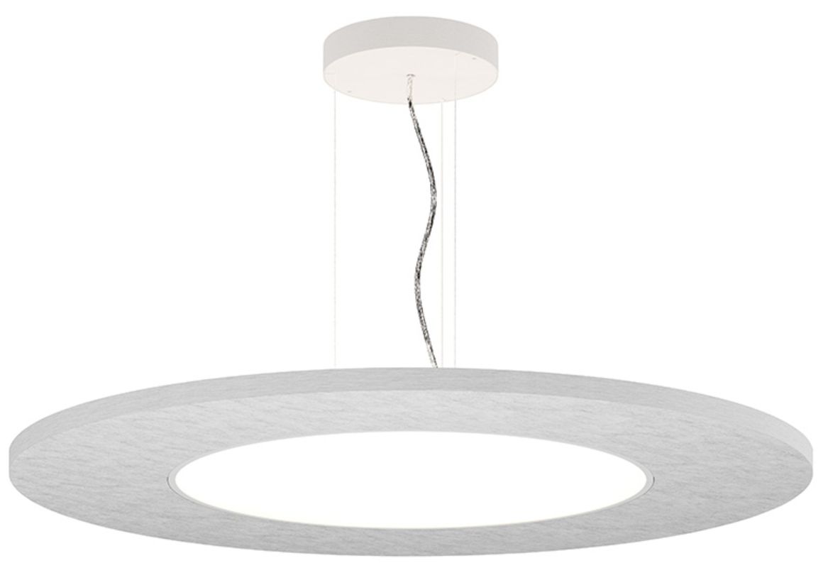 Jazz 24" W Acoustic White Round LED Pendant - Direct/Indirect