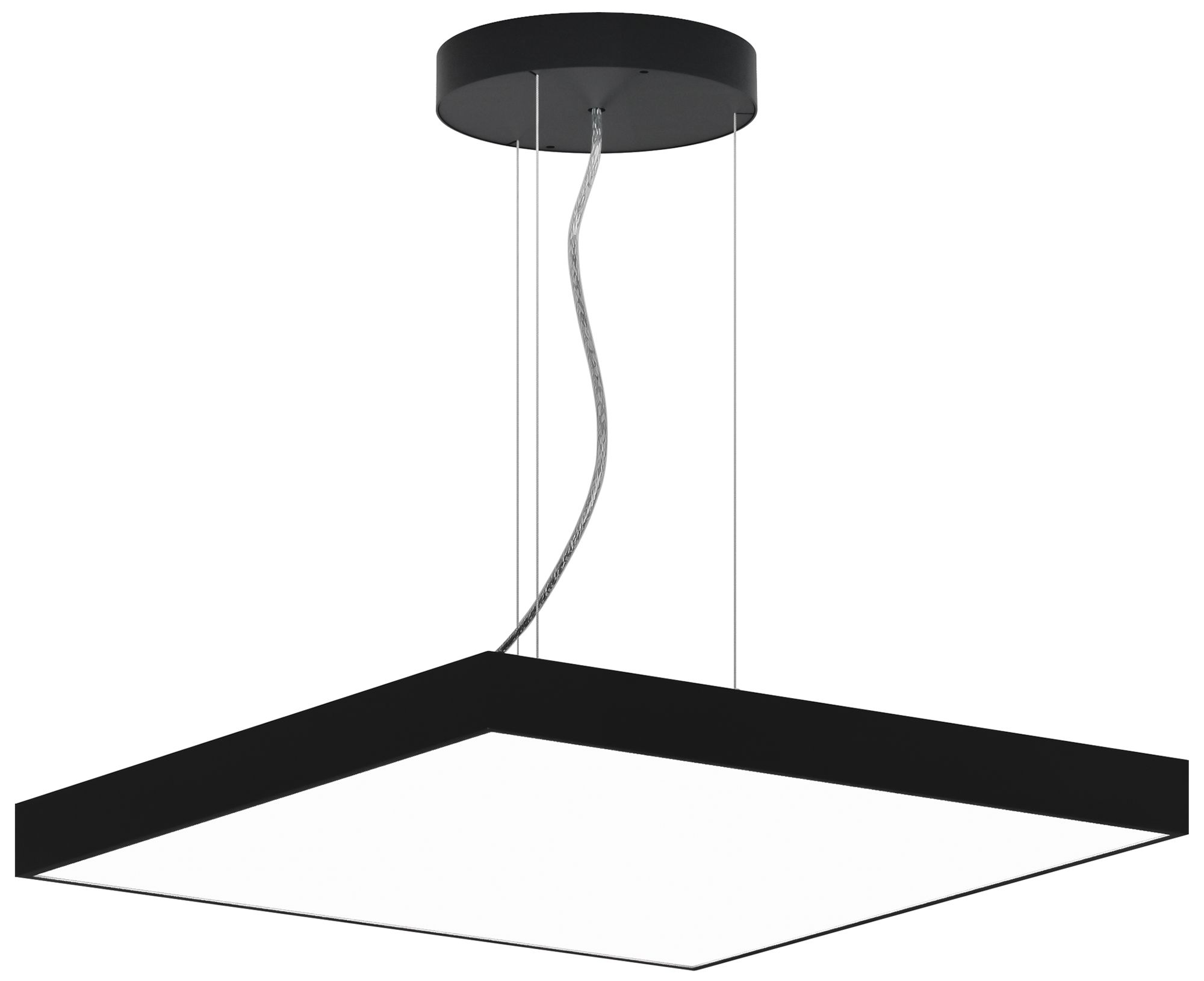 Jazz 24" Wide Black Round LED Pendant - Direct/Indirect - Made to Order